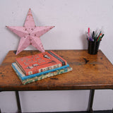 Children's Small Table with Tubular Metal Legs and Wooden Top