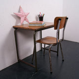 Children's Small Table with Tubular Metal Legs and Wooden Top