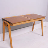 Children's Vintage Double Wooden Desk with Lift Up Lids