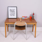 Children's Vintage Double Wooden Desk with Lift Up Lids