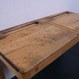 Children's Small Wooden Double Desk with Lift up Lids