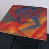 Children's Single School Desk with Metal Legs and Colourful Top