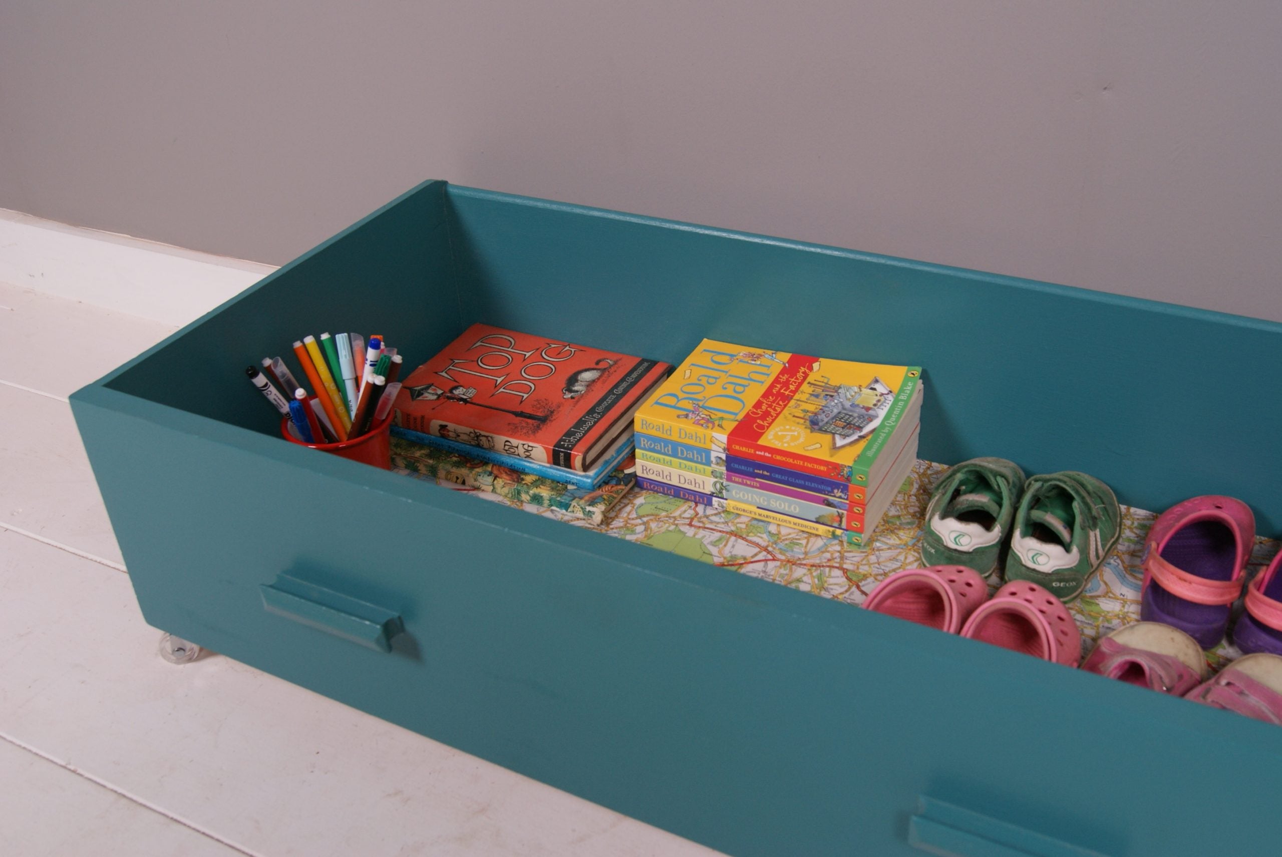 Children's Wooden Storage Drawer on Castors