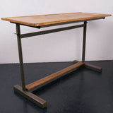 Children's French Double School desk with Green Frame and Footrest