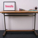 Children's French Double School desk with Green Frame and Footrest