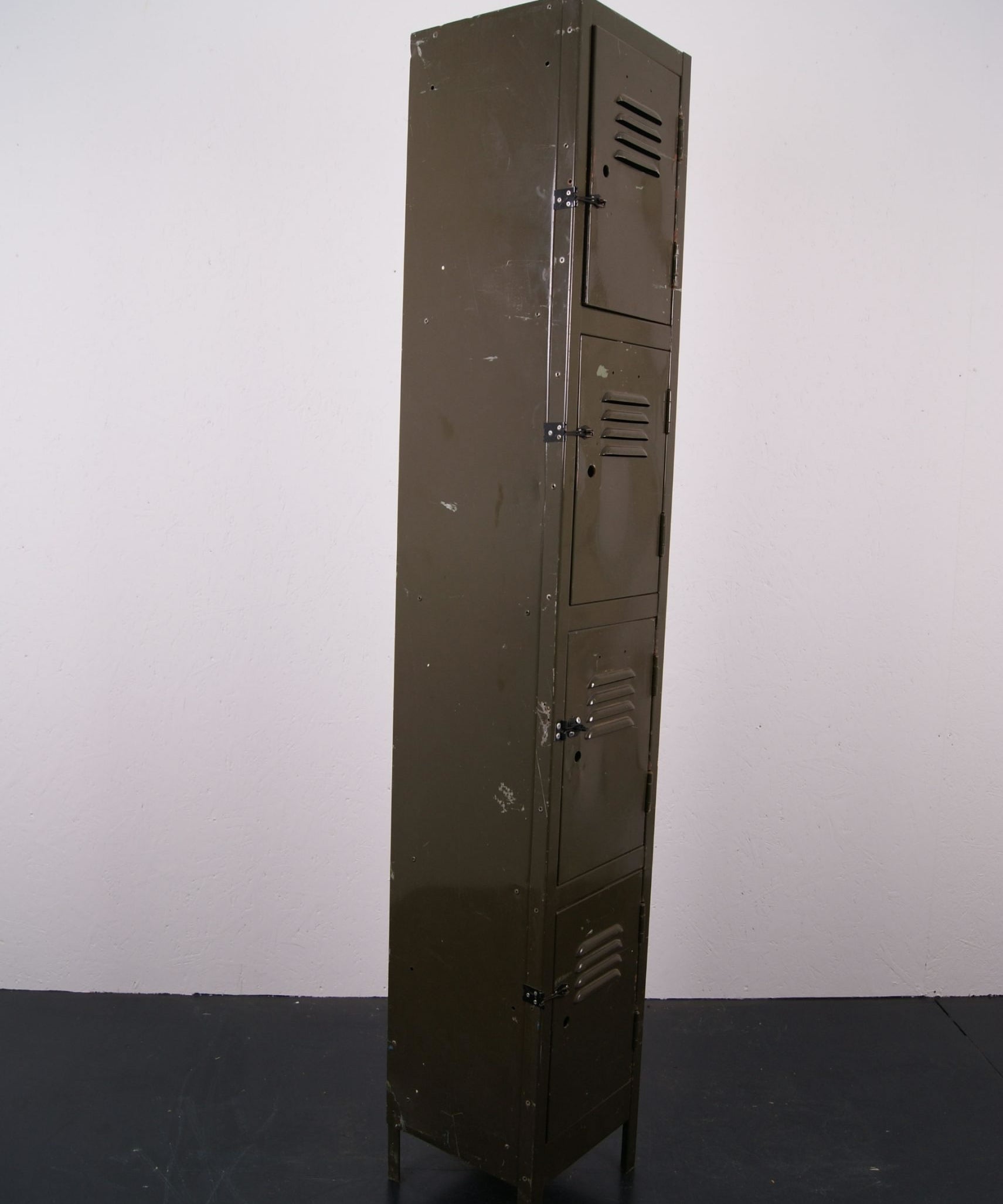 Children's Tall Single Green Metal Locker