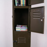 Children's Tall Single Green Metal Locker