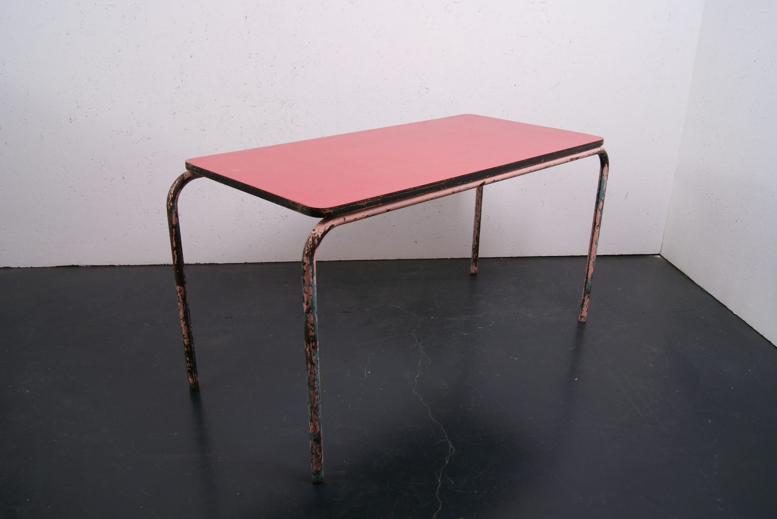 Children's Tall Red Formica Topped Table