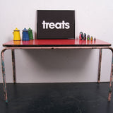 Children's Tall Red Formica Topped Table