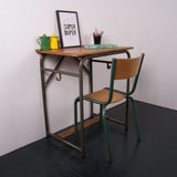 Children's Single School Desk with Metal Legs and Footrest