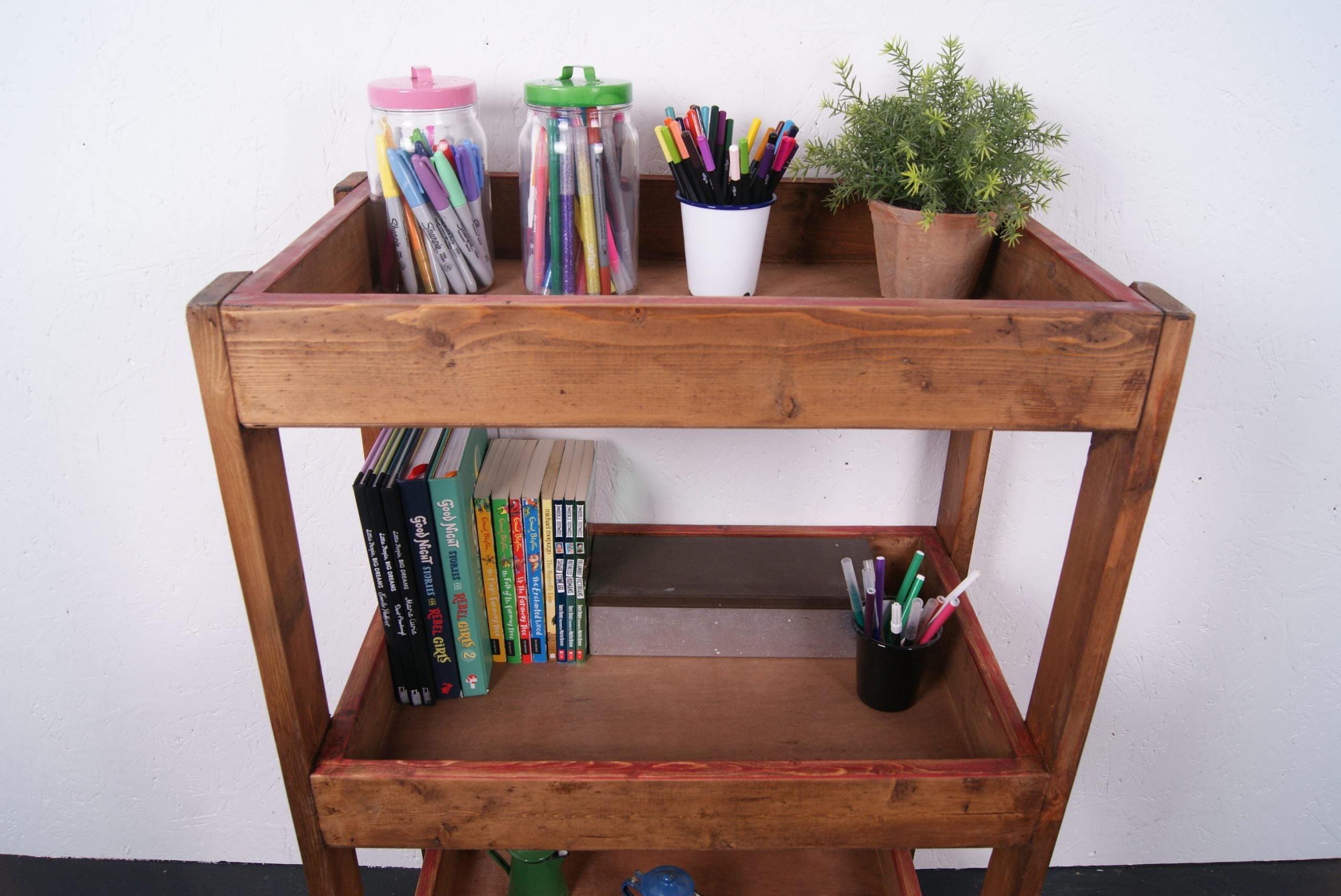 Children's Tall Wooden Trolley on Castors