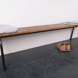 Children's School Bench with Black Metal Tubular Legs