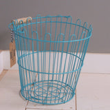 Children's Turquoise Wire Storage Basket with Handle