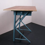 Children's Single Desk with Turquoise Metal Legs, Footrest and Shelf