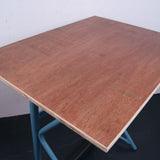 Children's Single Desk with Turquoise Metal Legs, Footrest and Shelf