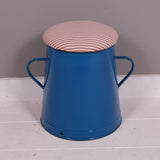Medium Turquoise Maggie with Red Ticking Removable Seat Pad