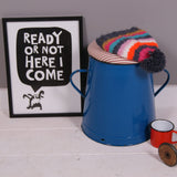 Medium Turquoise Maggie with Red Ticking Removable Seat Pad