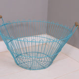 Children's Turquoise Wire Basket with Handles