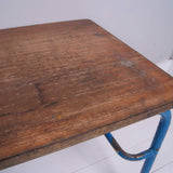 Children's Vintage Blue Metal Legged School Table