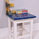 Children's Wooden Bedside Table with Dark Blue Top