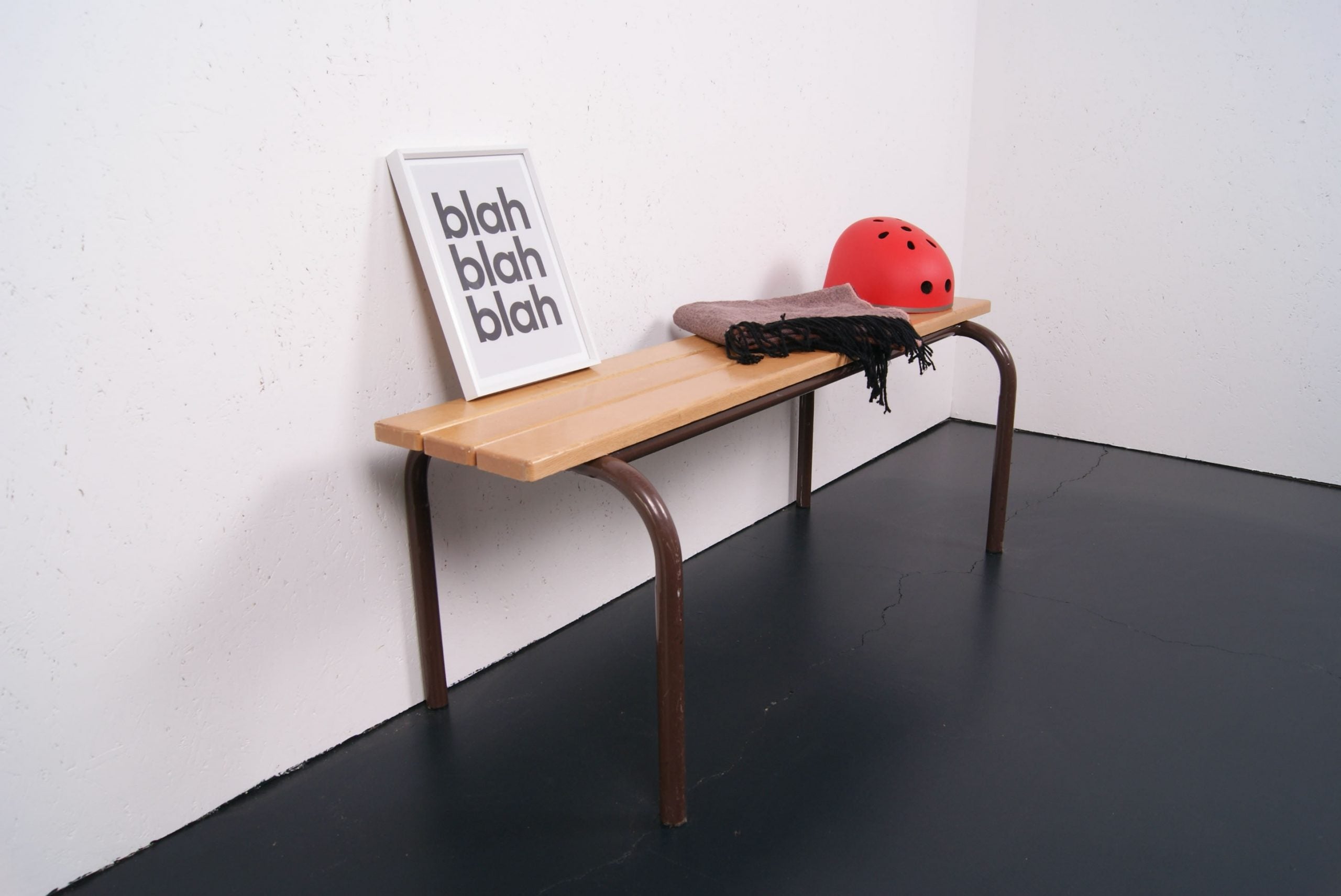Children's Vintage French Metal Legged School Bench
