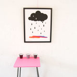 Children's White Rain my Happy Print by Doodlemoo