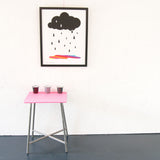 Children's White Rain my Happy Print by Doodlemoo