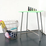 Children's Wire Storage Basket with Turquoise Handle