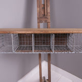 Children's Wire Storage Unit with Wooden Shelf