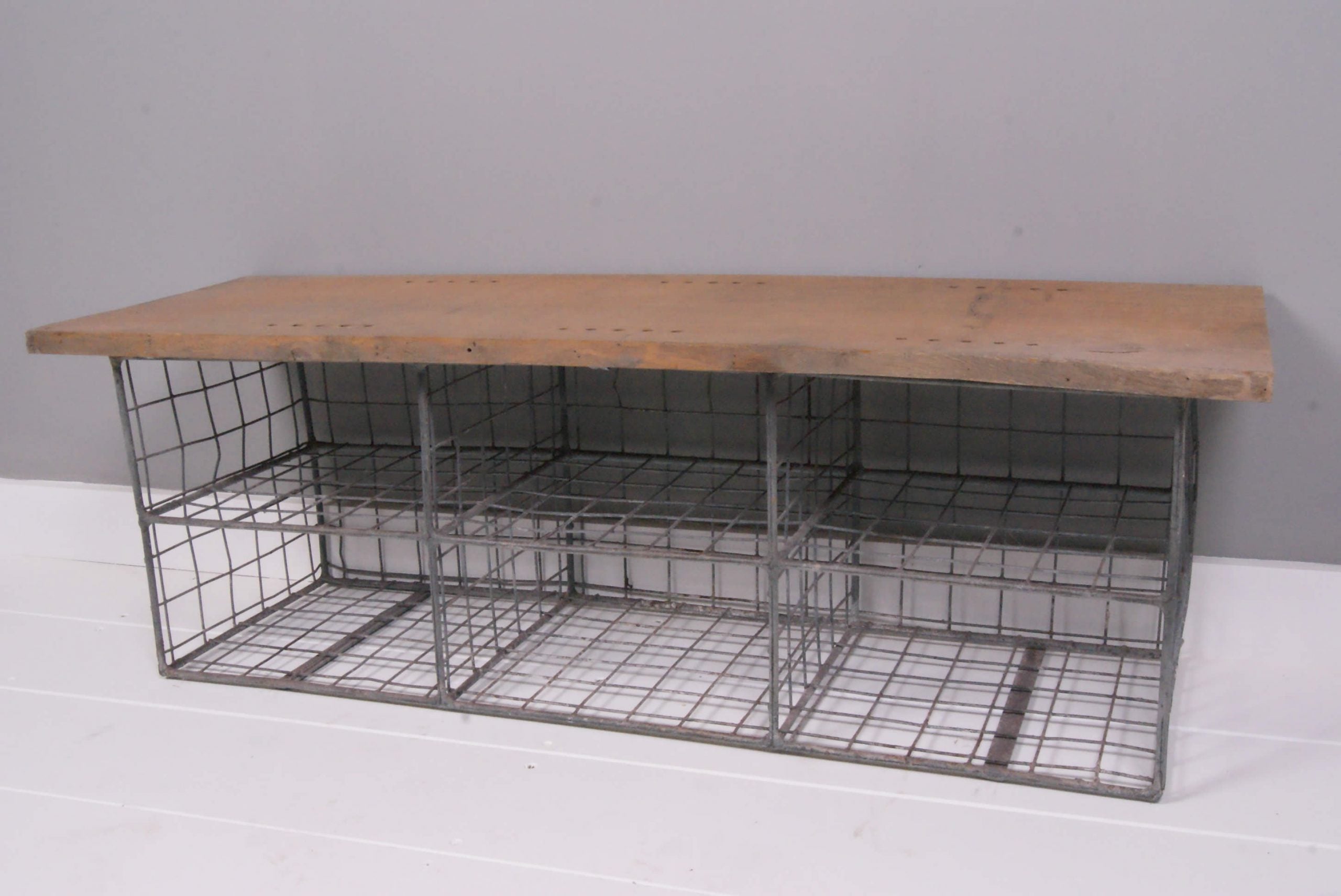 Children's Vintage Storage Bench with Reclaimed Oak Top