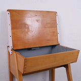Children's Wooden Single Desk with Compass Legs and Pink Hinges