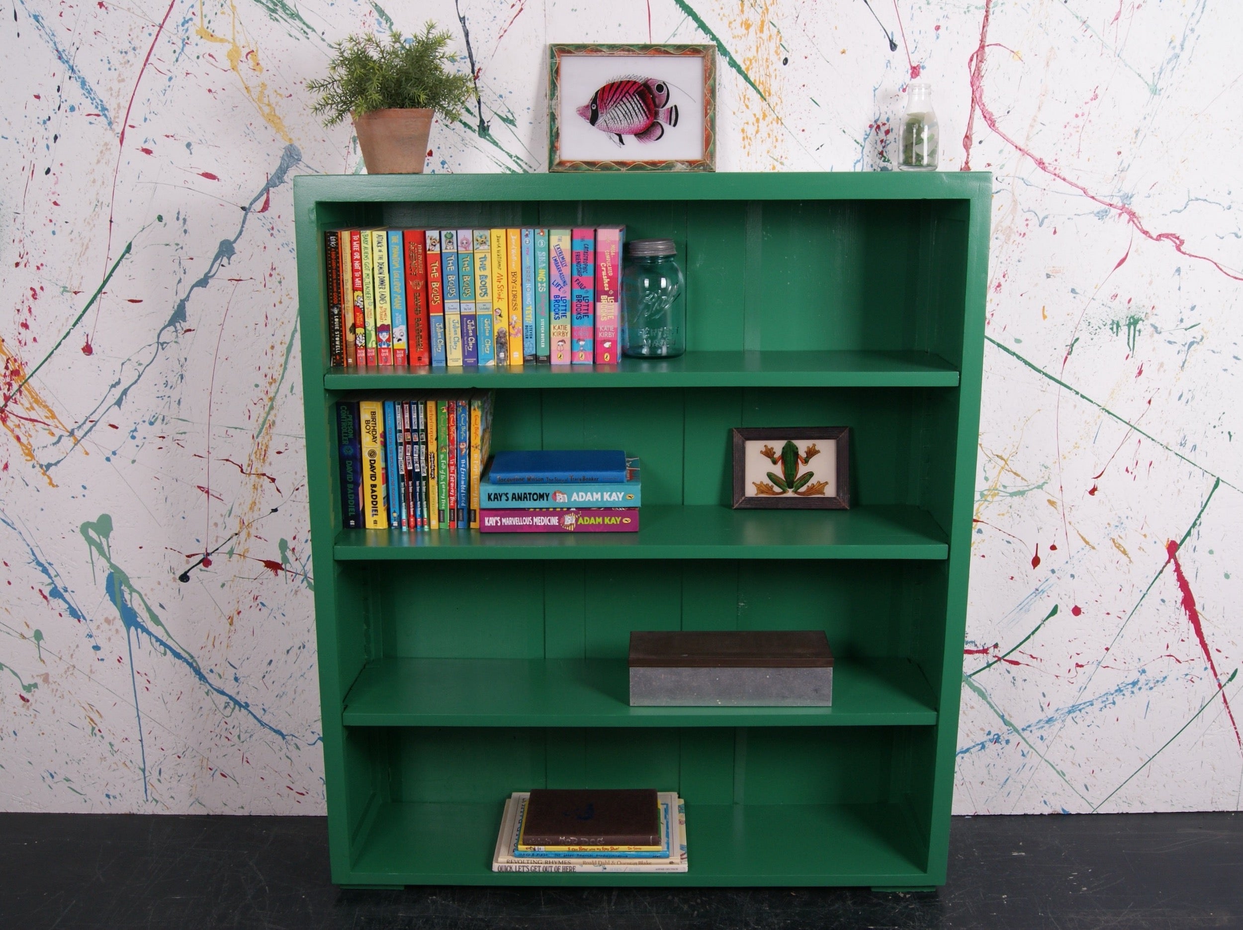 kids-wooden-green-bookcase-9