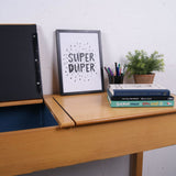 Children's Wooden Double Desk with Chalkboard Lift up Lids
