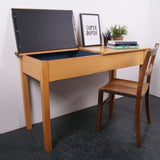 Children's Wooden Double Desk with Chalkboard Lift up Lids