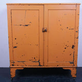Children's Orange Wooden Cupboard with Shelves