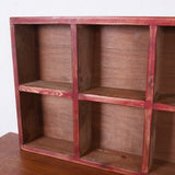 Children's Wooden Pigeon Hole Storage with Red Trim