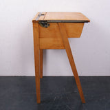 Children's Wooden Single Desk with Compass Legs and Lift up Lid