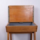 Children's Wooden Single Desk with Compass Legs and Lift up Lid