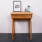 Children's Wooden Single Desk with Compass Legs and Lift up Lid