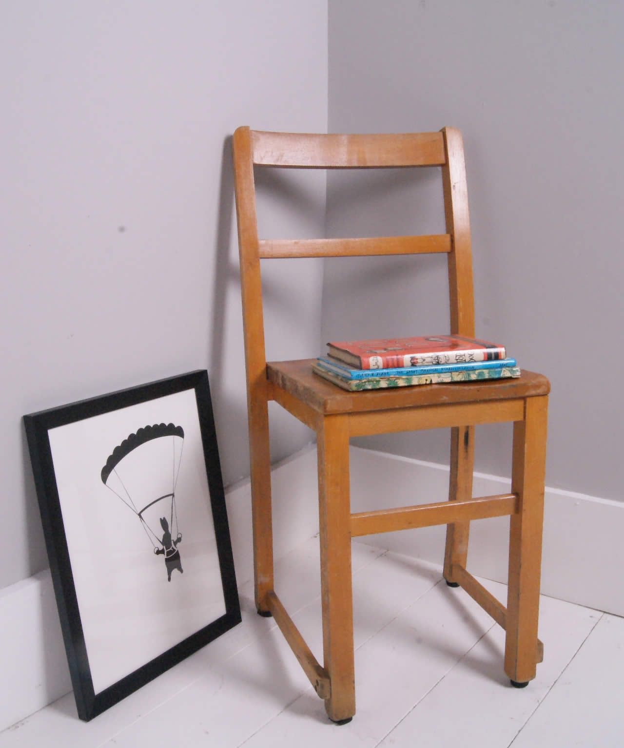 Children's Vintage Wooden School Stackable Chairs