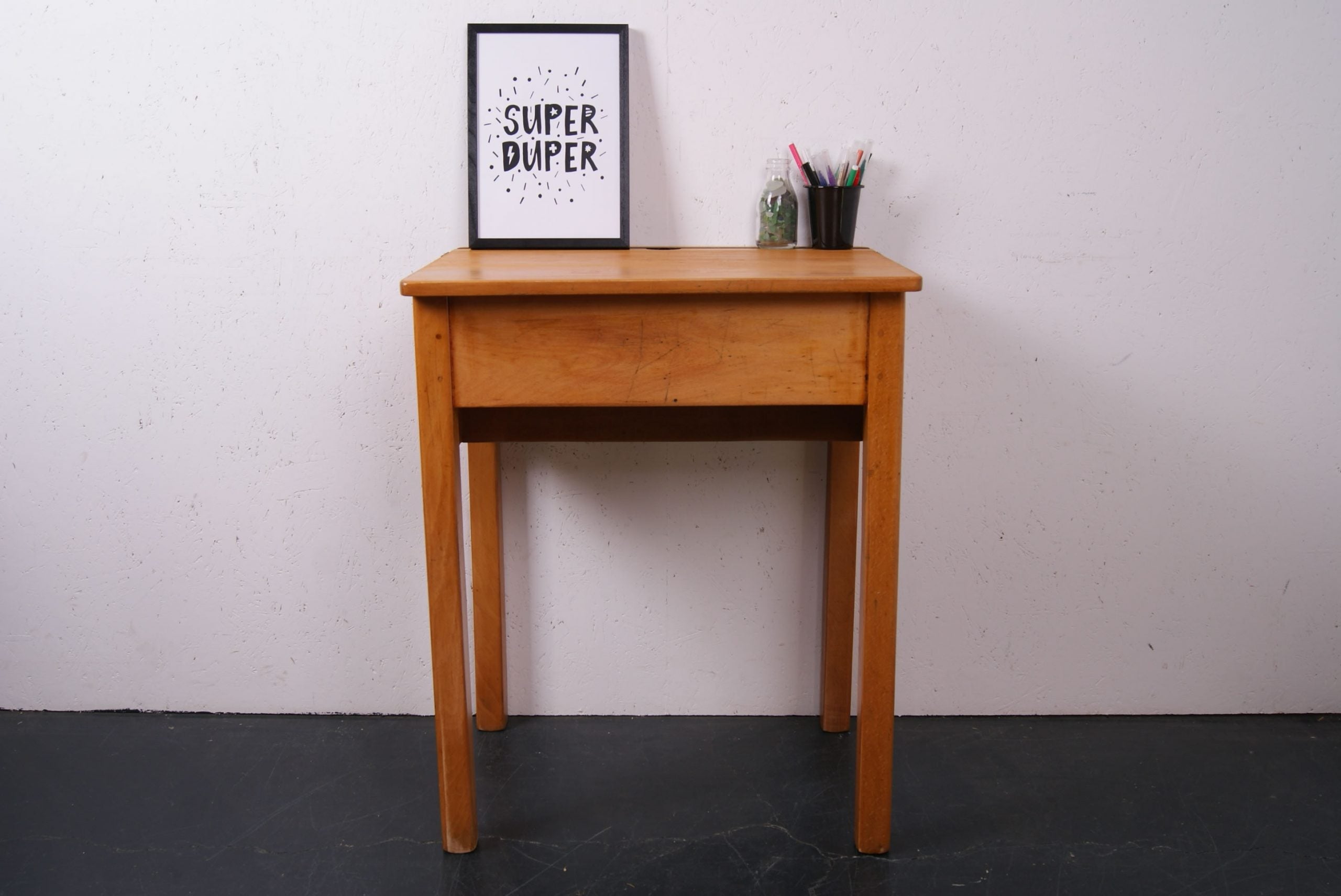 Children's Wooden Single School Desk with Lift up Lid