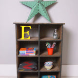 Children's French Pigeon Hole Storage/Display Unit with Blue Ticking