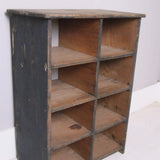 Children's French Pigeon Hole Storage/Display Unit with Blue Ticking