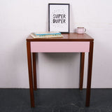 Children's Wooden Side Table with Pink Drawer