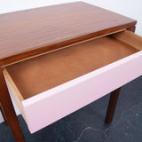 Children's Wooden Side Table with Pink Drawer