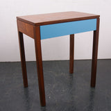 Children's Wooden Side Table with Turquoise Drawer