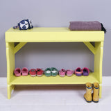 Children's Yellow Wooden Boot Bench