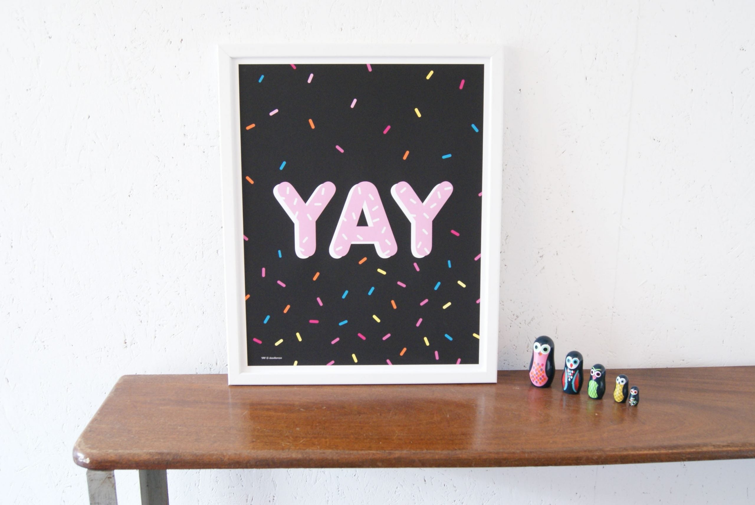Children's Black YAY Print by Doodlemoo