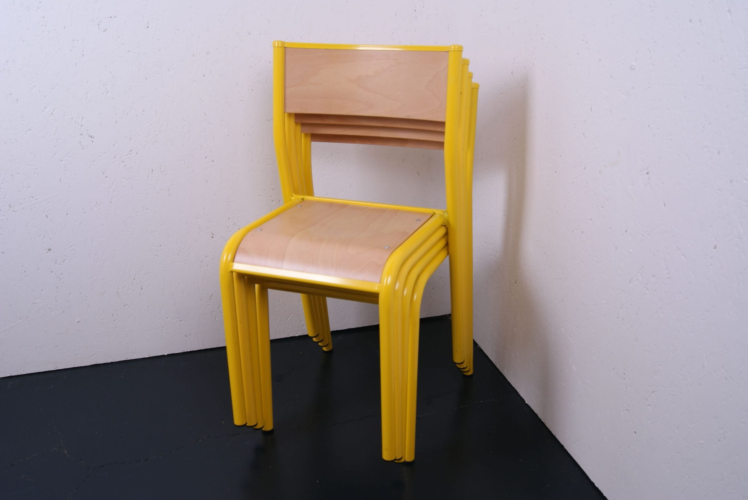 Children's French Yellow Metal Legged Chairs