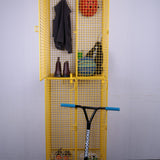 Children's Yellow Double Metal Locker with Four Compartments